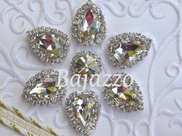 Strass Tropfen crystal eingefasst